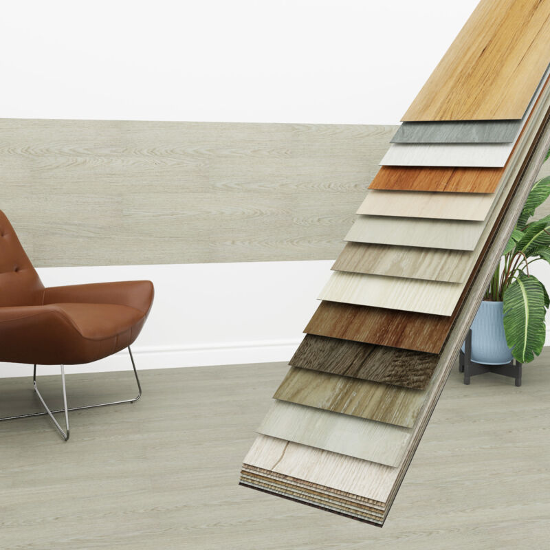 Hexim - Vinyldielen 0,97m² selbstklebend pvc Wandverkleidung Bodenbelag Holzoptik 91x15cm Paneele: 7 Dielen / 0.97 m², 1801-2 Ashwood Beige