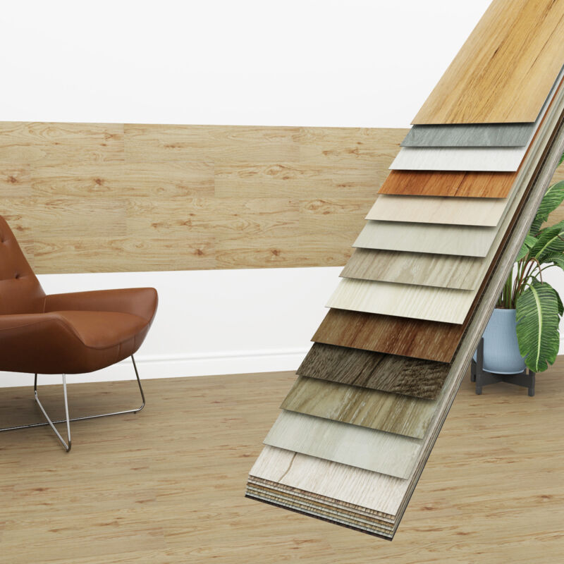 Hexim - Vinyldielen 0,97m² selbstklebend pvc Wandverkleidung Bodenbelag Holzoptik 91x15cm Paneele: 7 Dielen / 0.97 m², 4104-5 Natural Oak