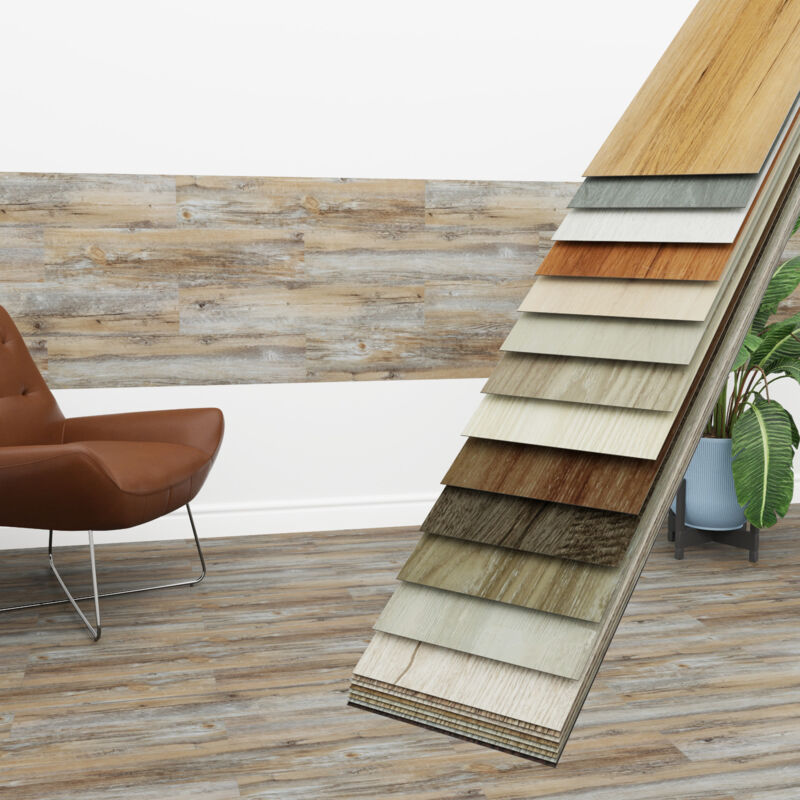 Hexim - Vinyldielen 0,97m² selbstklebend pvc Wandverkleidung Bodenbelag Holzoptik 91x15cm Paneele: 7 Dielen / 0.97 m², 3401-10 Aged Walnut