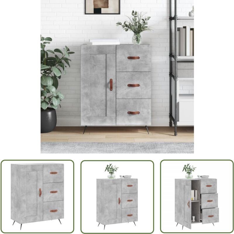 The Living Store Sideboard Betongrau 69,5x34x90 cm Holzwerkstoff - Schreibtisch - Wohnzimmermöbel - Sideboard - Regal - Holzmöbel