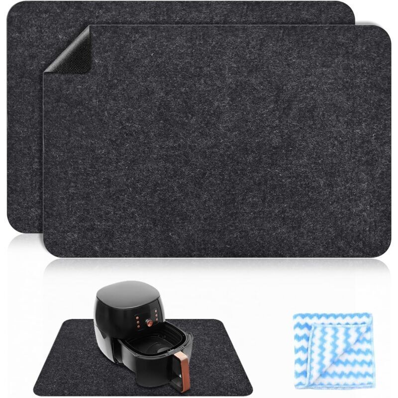 Hitzebeständige Matte für Heißluftfritteuse, rutschfeste Schutzmatte für Küchenarbeitsplatten, geeignet für Heißluftfritteuse, Kaffeemaschine und