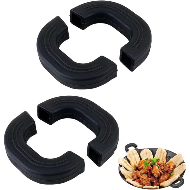 Hitzebeständige Silikon-Topfgriffe – 2 Paar – Rutschfeste und isolierende Griffschoner für Töpfe, Pfannen, Woks, Auflaufformen und Kochgeschirr,