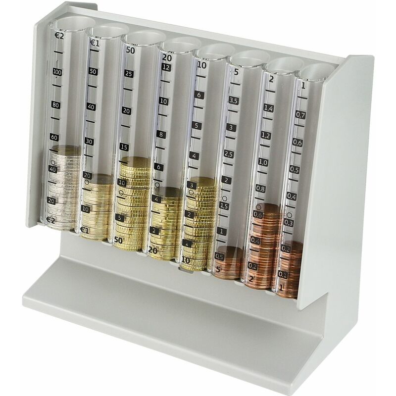 HMF - 4700-07 Münzsortierer, Spardose 210 x 100 x 195 mm, Sammeldose, lichtgrau