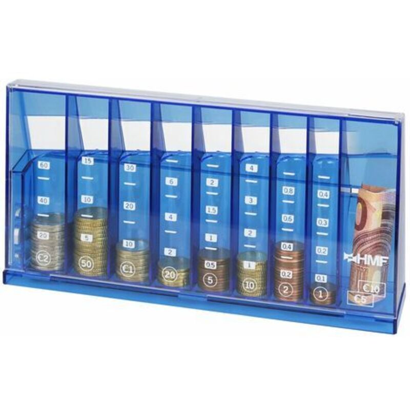 HMF - 4710-05 Münzsortierer Spardose, 24 x 12 x 5 cm, blau