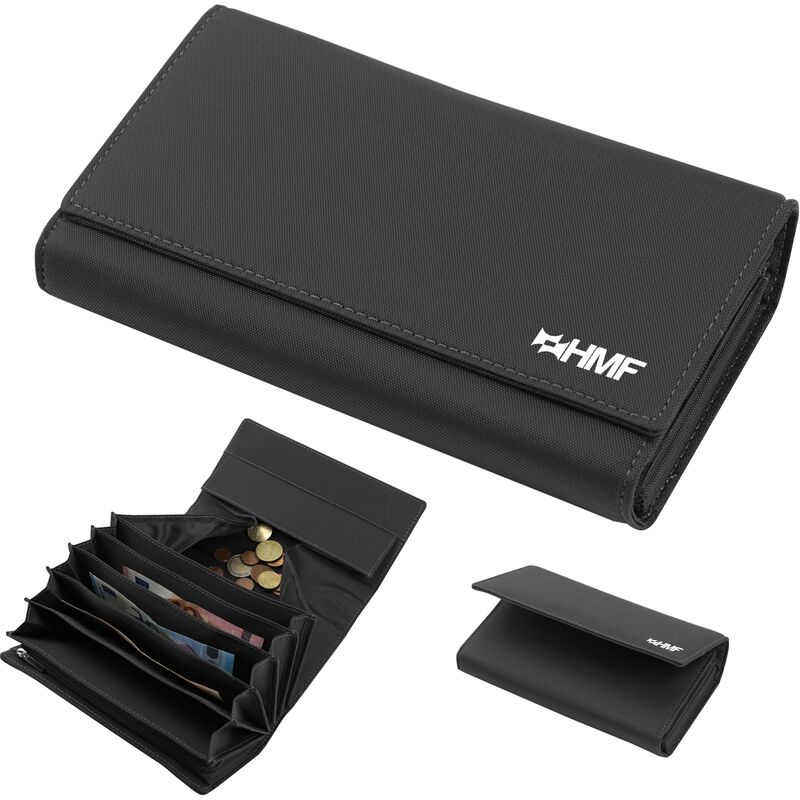 HMF 48840-11 Kellnerbörse Kellnertasche, Magnetverschluss, Portemonnaie, 19 x 11 x 4,5 cm, schwarz