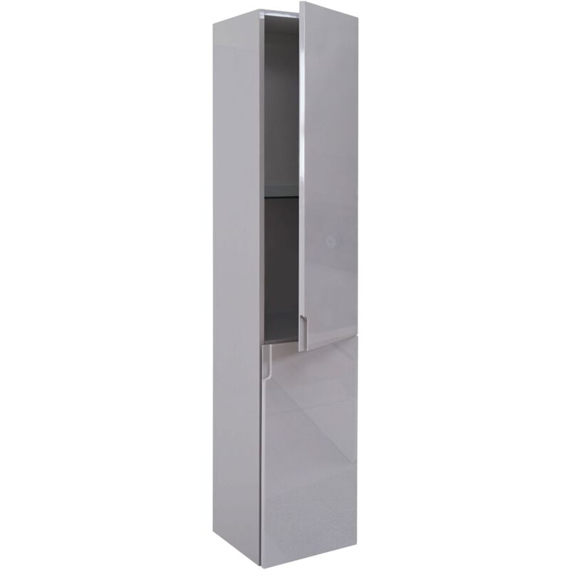 HHG - Hängeschrank 618, Midischrank Hochschrank Badezimmer Badmöbel, hochglanz 150x30cm grau