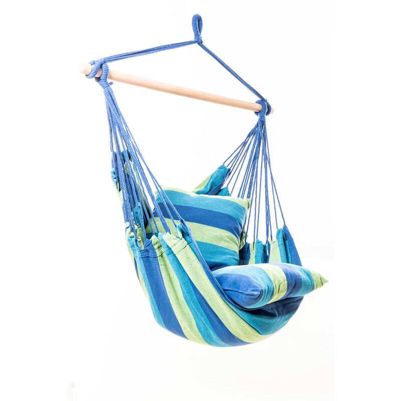 Hängesessel Relax iv blau 100 % Baumwolle Hängesitz Hänge Stuhl Garten Balkon