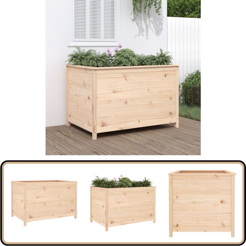 Hochbeet 119,5x82,5x78 cm Massivholz Kiefer - Holz Hochbeet - Garten Hochbeet - Kiefernholz Hochbeet - Selbstaufbaubet - Blumenerde