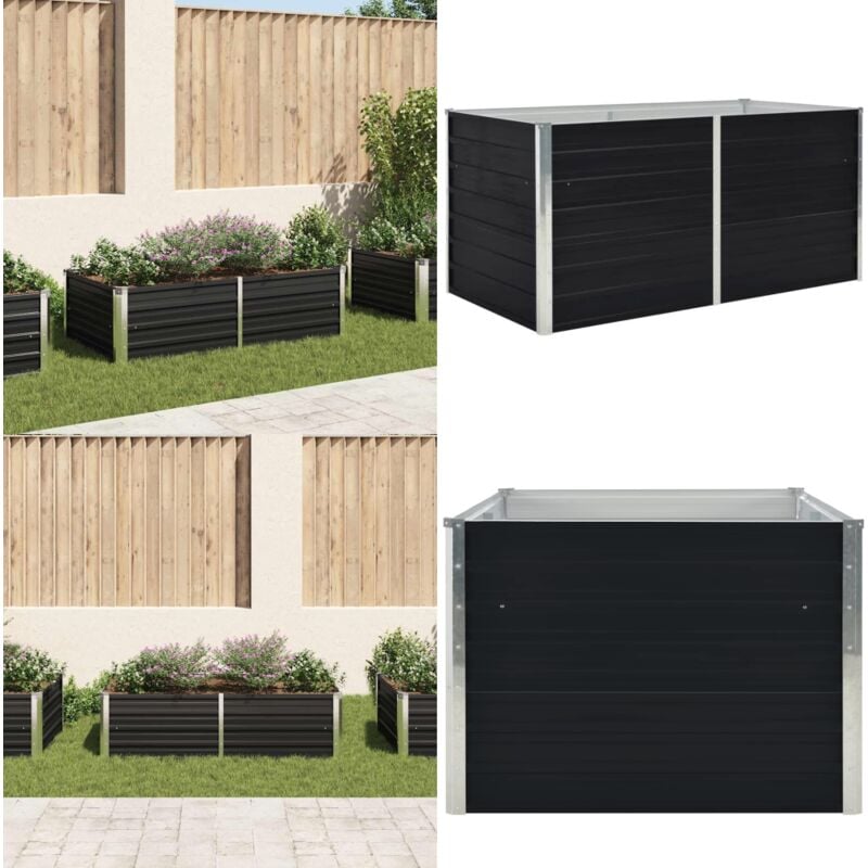 Hochbeet 160 x 80 x 45 cm Verzinkter Stahl Anthrazit - Hochbeet - Balkonbepflanzung - Gartengeräte - Terrassenmöbel - Stahltanks - Home & Living