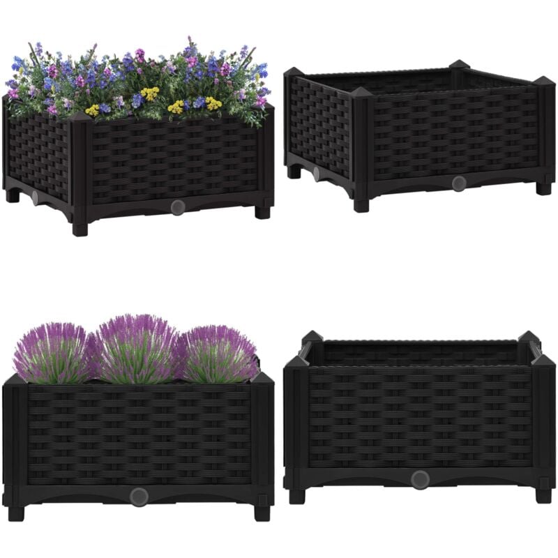 Hochbeet 40x40x23 cm Polypropylen - Hochbeet - Pflanzkasten - Gartenmöbel - Outdoor Dekoration - Kunststoffbehälter - Home & Living