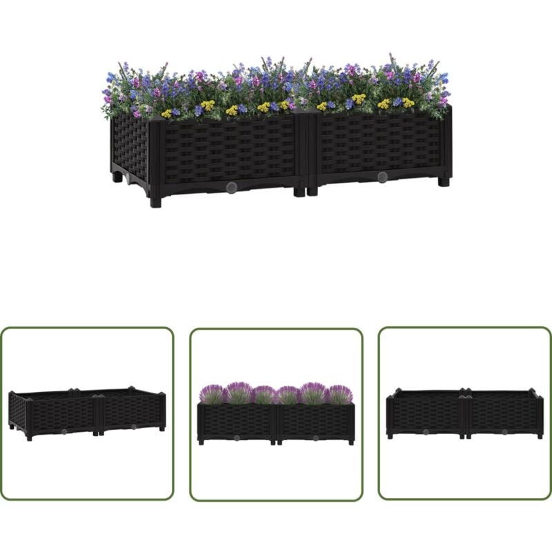 The Living Store Hochbeet 80x40x23 cm Polypropylen - Hochbeet - Pflanzkasten - Gartenmöbel - Kunststoffbehälter - Outdoor Dekoration