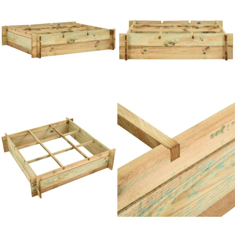 Hochbeet 90 x 90 x 20 cm Imprägniertes Holz - Hochbeet - Gartenmöbel - Holzhäuser - Blumenerde - Gartengeräte - Home & Living