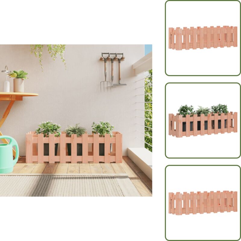 Hochbeet Lattenzaun-Design 100x30x30 cm Massivholz Douglasie - Hochbeet - Holzhochbeet - Gartenhochbeet - Douglasiehölzer Hochbeet - Pflanzböden