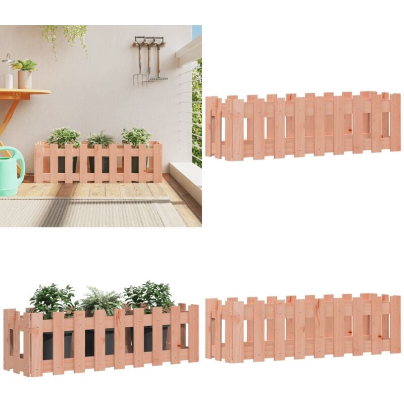 Vidaxl - Hochbeet Lattenzaun-Design 100x30x30 cm Massivholz Douglasie - Hochbeet - Holzhochbeet - Gartenhochbeet - Douglasiehölzer Hochbeet