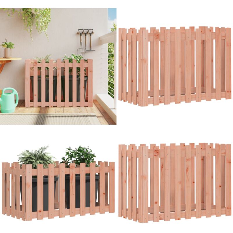 Hochbeet Lattenzaun-Design 100x50x70 cm Massivholz Douglasie - Hochbeet - Holzhäuser - Gartengeräte - Douglasie - Pflanzkasten - Home & Living