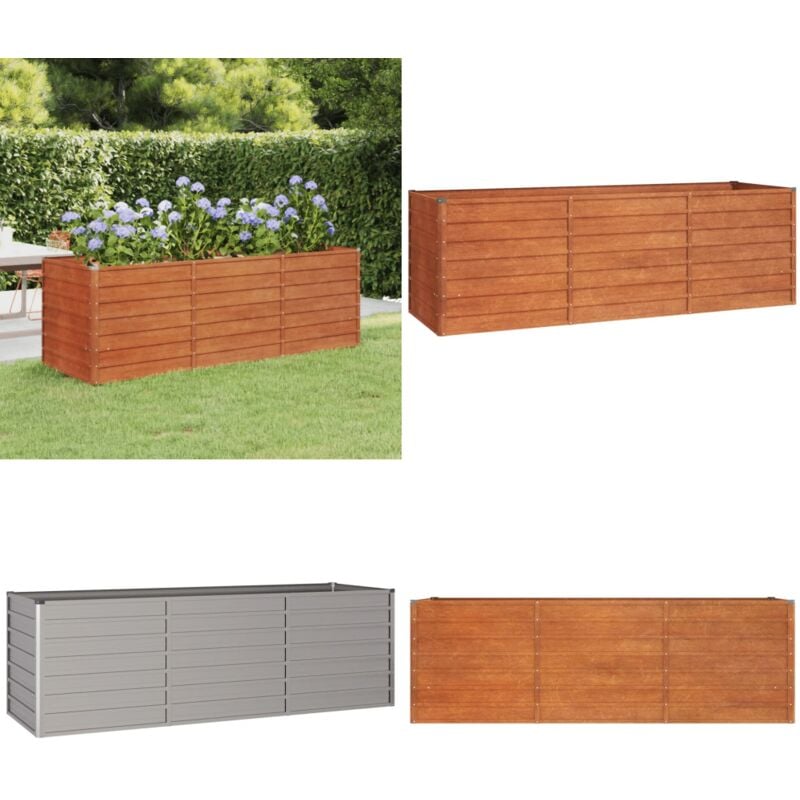 Vidaxl - Hochbeet Rostig 240x80x77 cm Cortenstahl - Cortenstahl Hochbeet - Gartengeräte - Balkonbepflanzung - Pflanzenbehälter - Rostiges Hochbeet