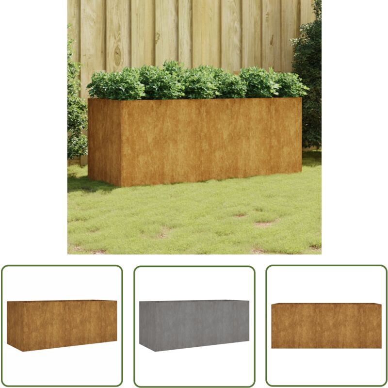 The Living Store Hochbeet 200x80x80 cm Cortenstahl - Cortenstahl Hochbeet - Gartendekoration - Pflanzgefäß - Balkonbepflanzung - Gemüsegarten