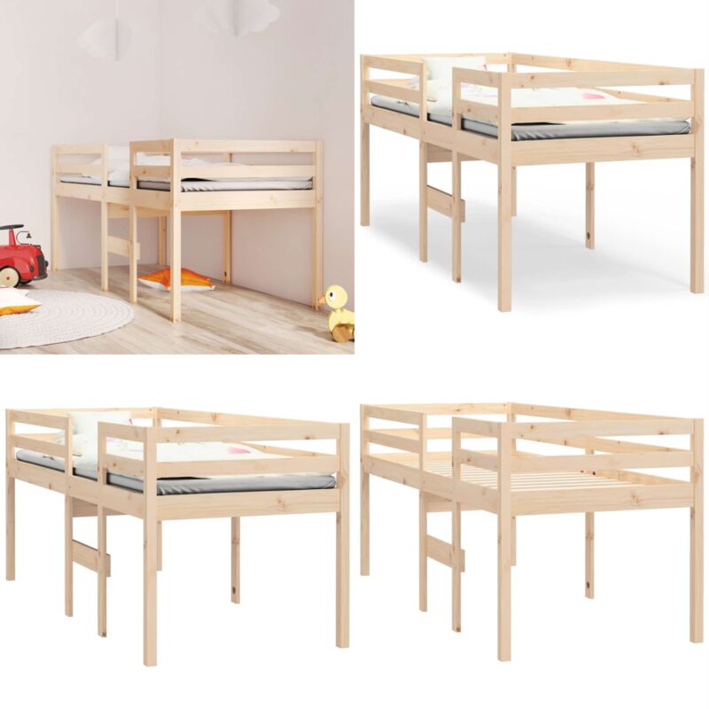 Hochbett 80x200 cm Massivholz Kiefer - Kinderbett - Hochbett - Jugendzimmer - Kiefernholz - Massivholzbette - Home & Living