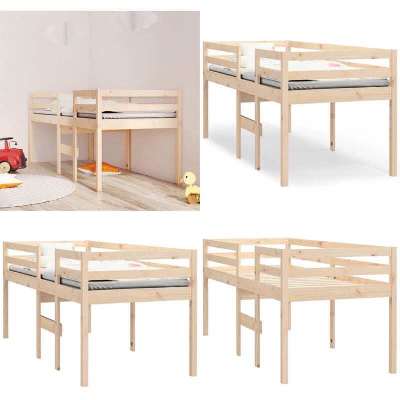 Hochbett 90x200 cm Massivholz Kiefer - Kinderbett - Hochbett - Jugendzimmer - Kiefernholz - Massivholzbette - Home & Living
