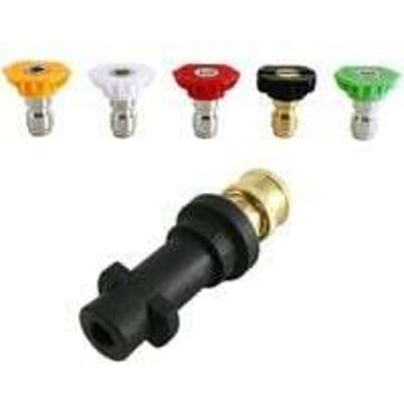 Odipie - Hochdruckreiniger-Adapter für Karcher K2-k7 mit 5 Hochdruckreiniger-Düsenspitzen, 1/4 Zoll, Multi Grad, 2,5 Gpm,
