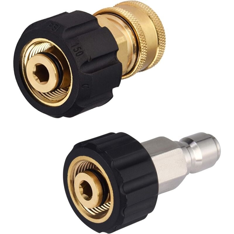 Aougo - Hochdruckreiniger-Schlauchadapter-Set M22 auf 3/8 Schnellanschluss für Hochdruckreiniger-Schlauch, 5000 psi
