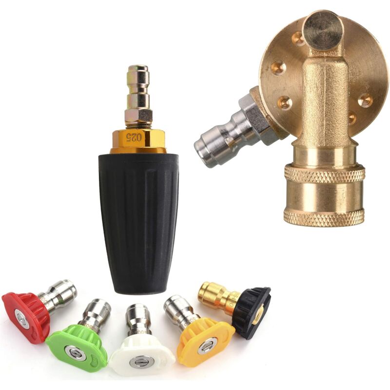 Ulisem - Hochdruckreiniger-Turbodüse, Drehkupplung für Hochdruckreiniger-Spitzen, 1/4 Zoll