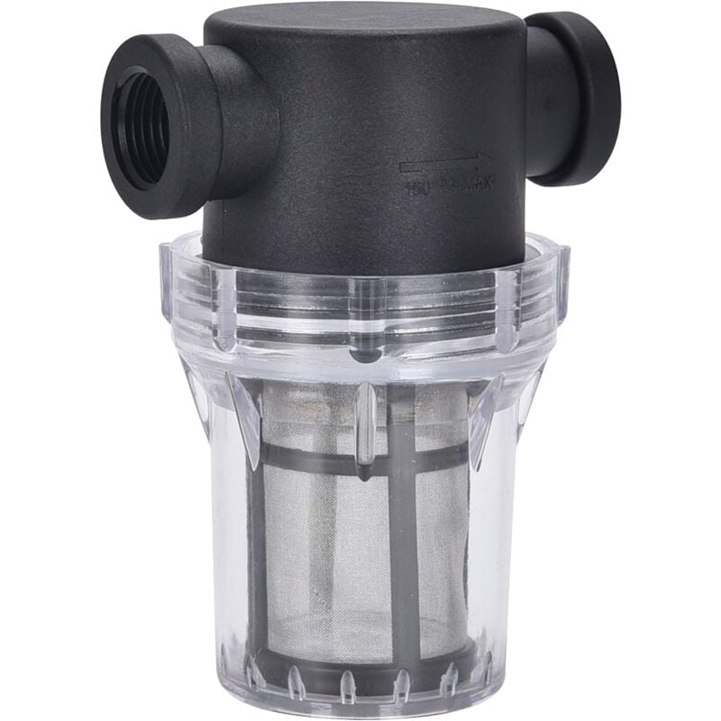 Hochdruckreiniger-Zubehör, Wasserfilter, G1/2-Gewindeschlauchfilter, PA66-Nylonabdeckung, PC-Schüssel, 304 Edelstahlgewebe (weiblicher Wasserfilter
