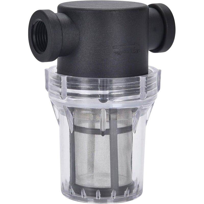 Hochdruckreiniger-Zubehör, Wasserfilter, G1/2-Gewindeschlauchfilter, PA66-Nylonabdeckung, PC-Schüssel, 304 Edelstahlgewebe (weiblicher Wasserfilter