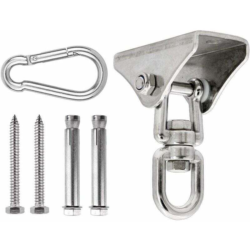 Hochleistungs-Deckenhaken aus Edelstahl, 350 kg, 360 ° drehbarer Hängehaken, Deckenhalterungshaken für Stuhl, Aufhängen, Boxsack, Boxen, Hängematte,