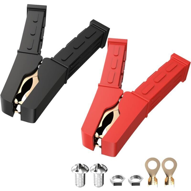 Hochleistungs-Krokodilklemmen aus reinem Kupfer, 500 a, Autobatterie-Ladeklemmen, 2 Stück, Batterie-Ersatz-Krokodilklemmen,