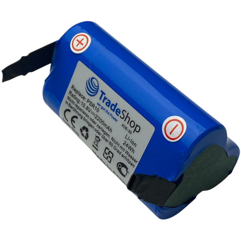 Hochleistungs Li-Ion Akku-Zellen 10,8V / 2200mAh für Bosch pmf 10.8 li, psm 10.8 li, psr 10.8 Li-2, keo, ags 10.8, asb 10.8, 2 607 336 863, 2 607 336