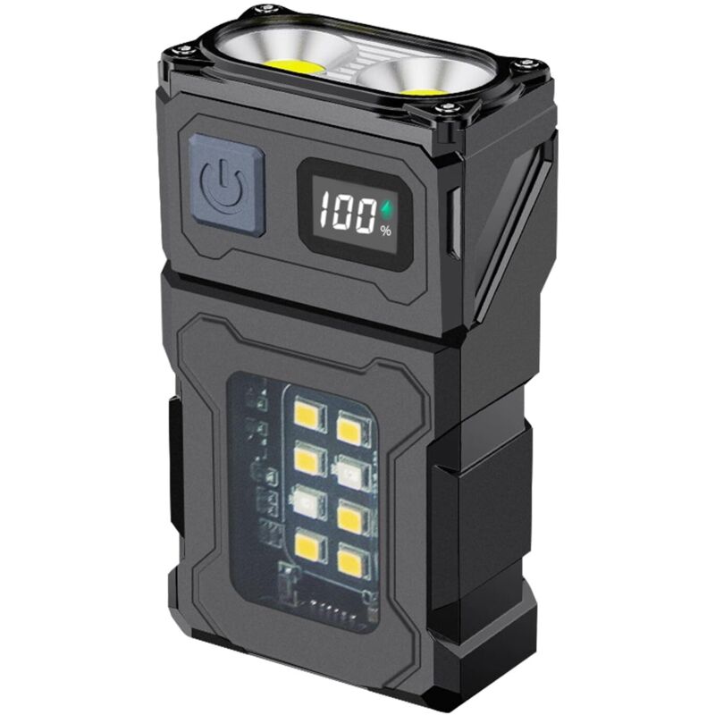 Hochleistungs-Taschenlampe, wiederaufladbare 850-Lumen-EDC-Taschenlampe mit rückseitigem Clip, kleine, kompakte, magnetische LED-Taschenlampe zum