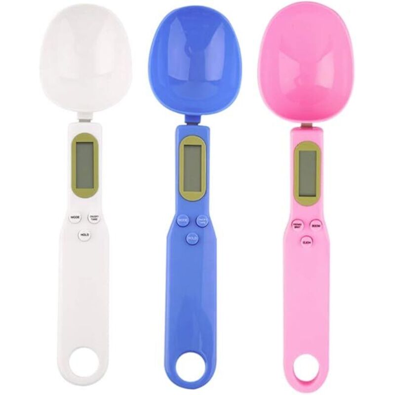 Hochpräziser tragbarer Küchenlöffel für Zuhause, 500 g (0,1 g), genaue digitale LCD-Messgeräte, elektronisches Küchenzubehör, Blau