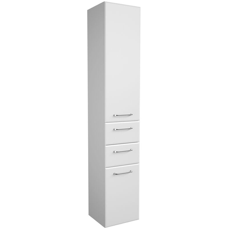 Lomadox - Hochschrank Badezimmer QUEBEC-66 in weiß Hochglanz, b/h/t: ca. 35/185,5/33 cm