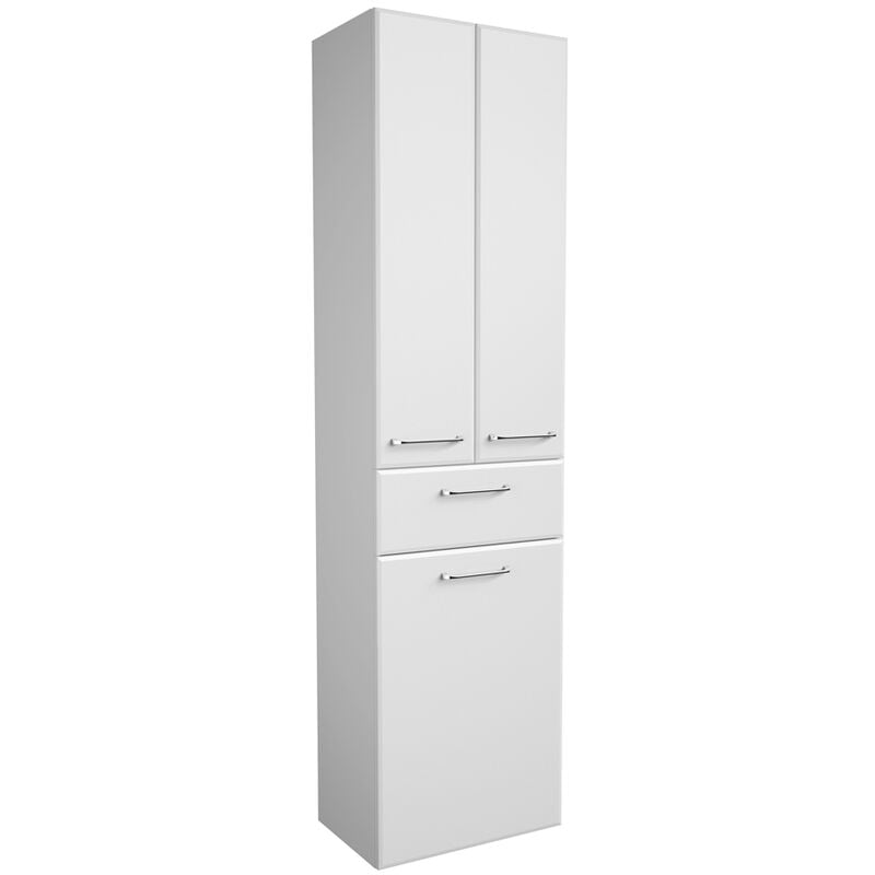 Lomadox - Hochschrank mit Wäschekippe QUEBEC-66 in weiß Hochglanz, b/h/t: ca. 50/185,5/33 cm