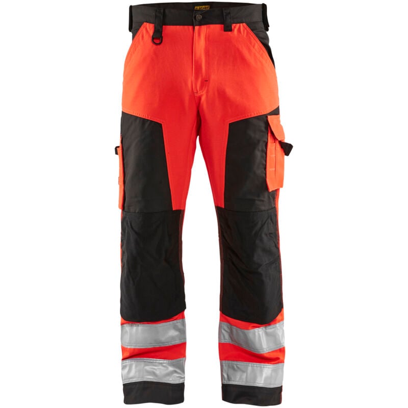 Hochsichtbarer Arbeitshosen 1566 - Neonrot/Schwarz 3XL - FR(56) - SE(C62) - Normen