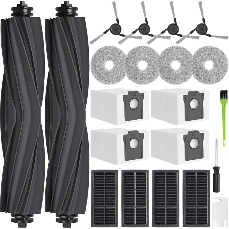 Ersatzteile für Dreame L10s Ultra Gen 3, X40 Ultra (Komplett), L40 Ultra, Mova P50 Pro Ultra: 2 Hauptbürsten, 4 Staubbeutel, 4 Filter, 4