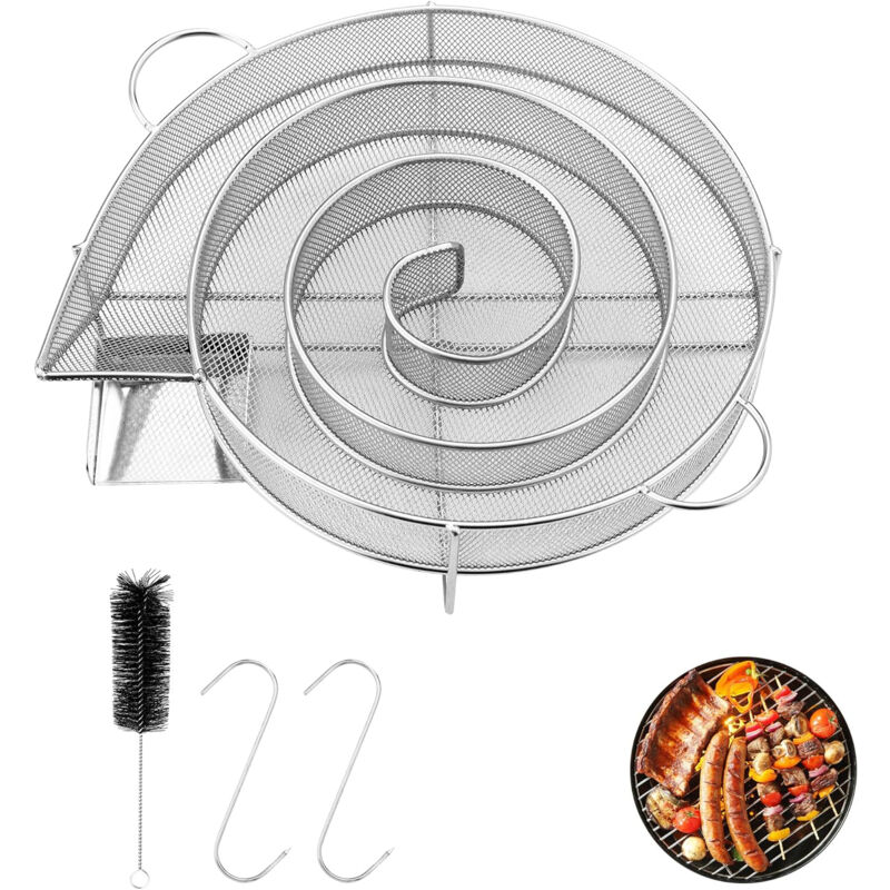 Hochwertiger runder Räucherofen aus Edelstahl, Kalträucherofen für Räucherkammer mit Bürste und Haken, Fleischräucherofen für Räucherkammer und