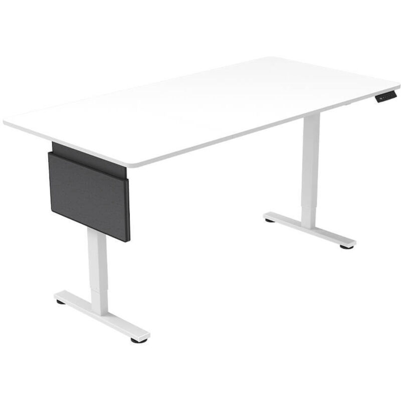 Home Deluxe - Höhenverstellbarer Schreibtisch elmo mit PC-Halterung – Weiß, 160x80 cm Höhenverstellbarer Schreibtisch, Ergonomischer Schreibtisch,