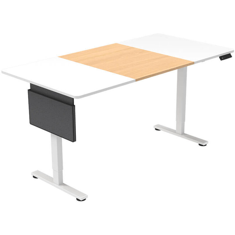 Home Deluxe - Höhenverstellbarer Schreibtisch elmo – Weiß, 160x80 cm Höhenverstellbarer Schreibtisch, Ergonomischer Schreibtisch, Elektrischer