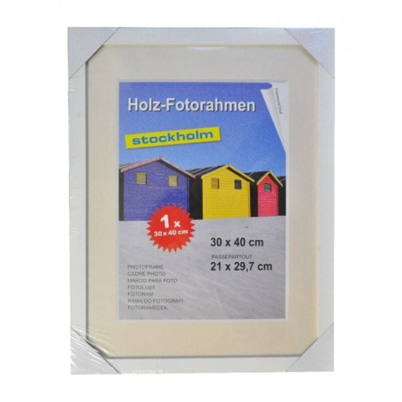 Holz Fotorahmen Bilderrahmen 30x40cm Holzrahmen Rahmen Galerie Wanddekoration - weiß