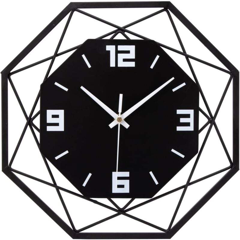 Holz-Metall-Wanduhr, 30 cm, geräuschlos, nicht tickend, für Wohnzimmer, Schlafzimmer, Küche, Büro, große Holz-Wanduhr, modern, Vintage, klassisch