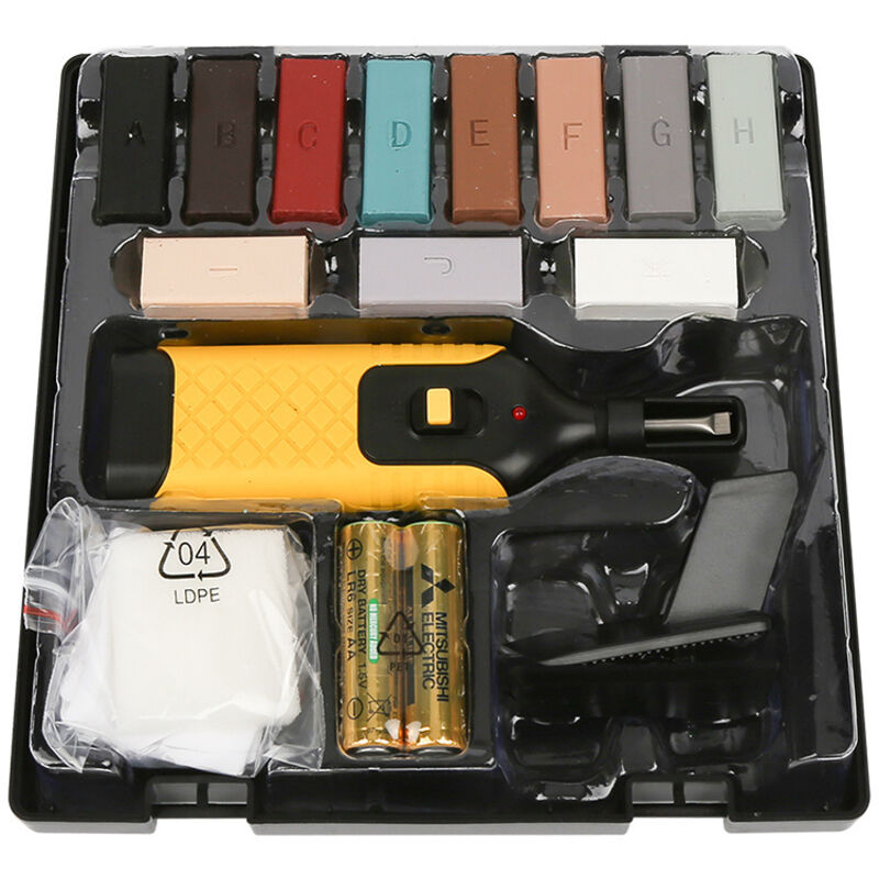 Holz Reparatur und Fliesen Set 17-teilig - 11 versch. Farbtöne - Wachs Reparatur Set für Fliesen Kacheln und Holz Oberflächen, Fliesen Reparaturset