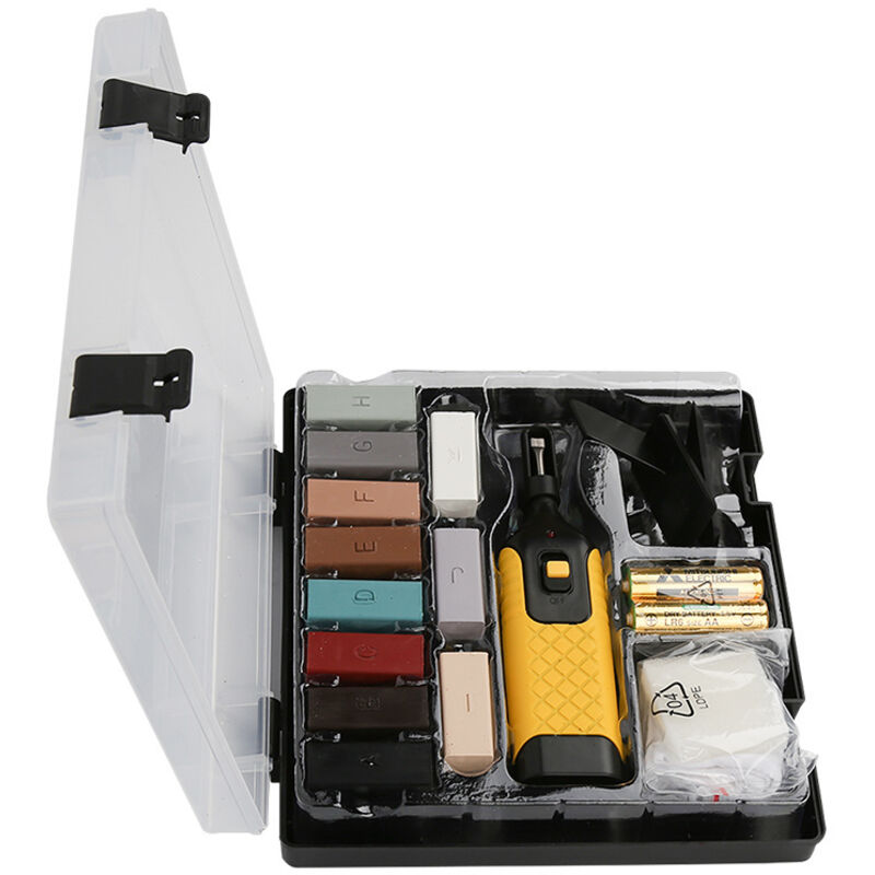 Holz Reparatur und Fliesen Set 17-Tlg 11 Wachs Holzmöbeln und Kacheln Möbel Auffüllen Schrammen Kratzern Flecken Hartwachsstangen, Fliesen Reparatur