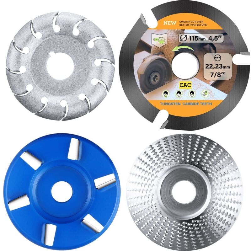 Couteau à assiette à thé pour le travail du bois Ensemble de quatre pièces Accessoires pour meuleuse d'angle Couteau de réparation pour spatule à bois