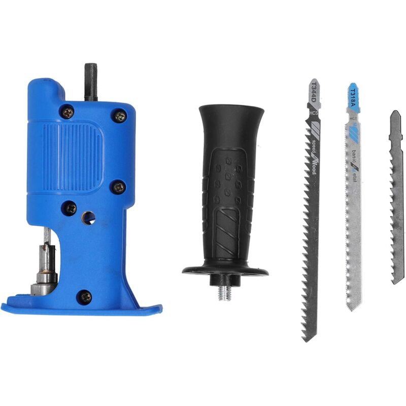 Holzbearbeitungssäge, Haushalts-Säbelsäge, zur Stichsäge umgebaute elektrische Bohrmaschine, tragbares Werkzeug zum Schneiden von Holz und Kunststoff
