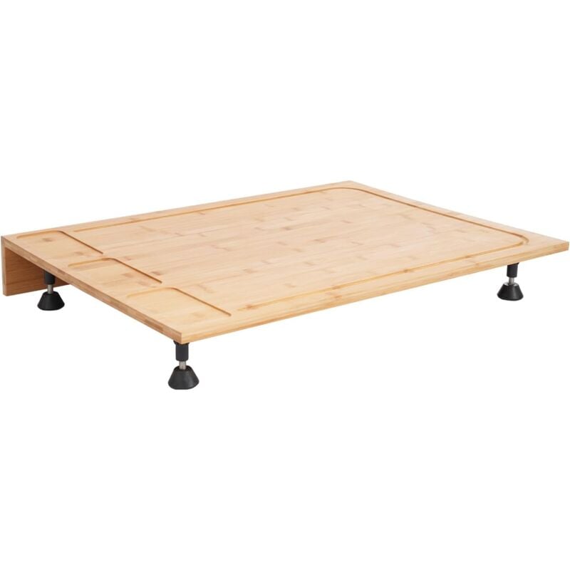 Holzfarbe Rechteckig Herdabdeckplatte, Multifunktionale Herdabdeckung Herdabdeckplatte Schneidebrett, für Meisten Gasherde und Reiskocher 75 54 10cm