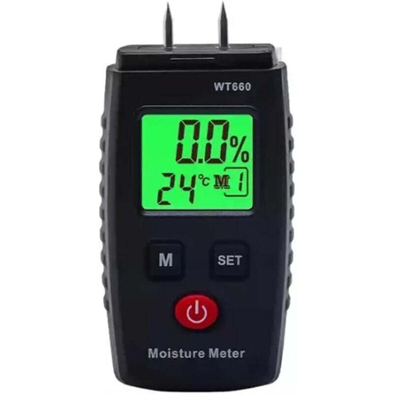 Holzfeuchtemessgerät, digitaler Nadelfeuchtedetektor, Lecksuchgerät, tragbares Feuchtemessgerät für Bauholz, Wände usw.