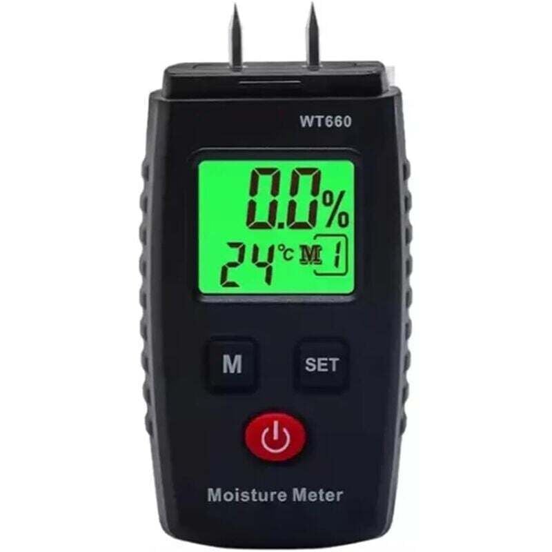 Holzfeuchtemessgerät, digitaler Nadelfeuchtedetektor, Lecksuchgerät, tragbares Feuchtemessgerät für Bauholz, Wände usw.