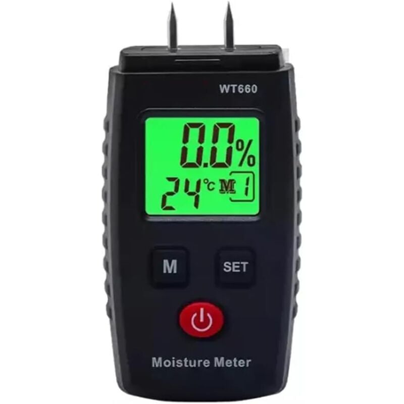 Holzfeuchtemessgerät, Digitaler Stiftfeuchtedetektor, Lecksucher, Tragbares Feuchtigkeitsmessgerät für Bauholz, Wände, von DEBUNS
